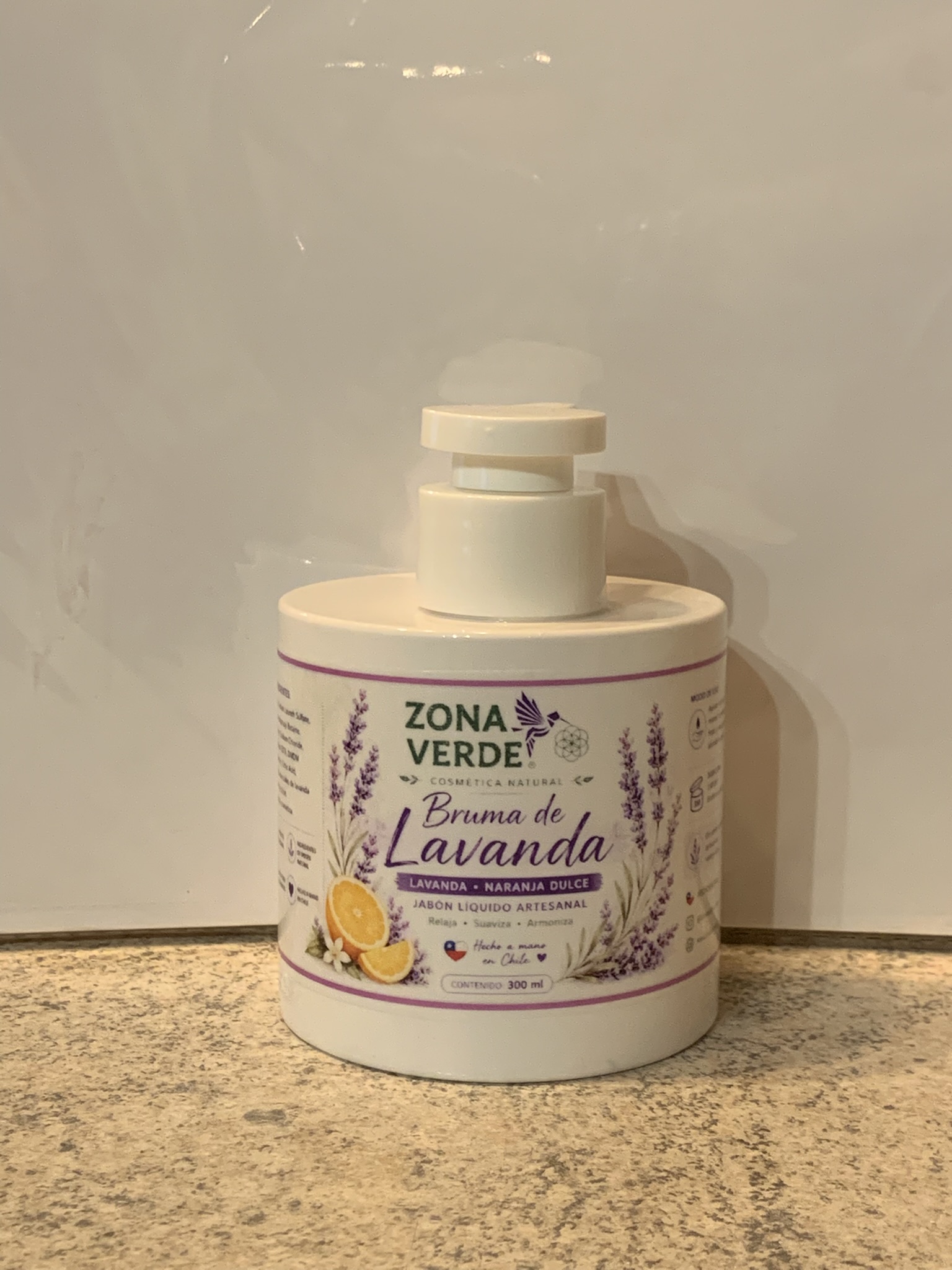 Jabón liquido orgánico natural 300 ml zona verde
